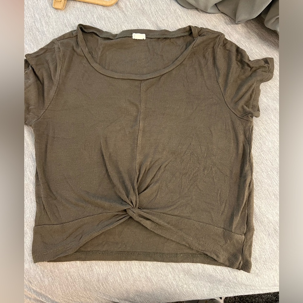 Garage Olive Twist-Front Tee